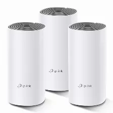 Sistema Mesh Tp-link Deco E4 3-pack, Wi-fi 5, Rj-45 2, 1200 Mbps, Compatible Alexa, Banda Cuadruple, Blanco, Gris